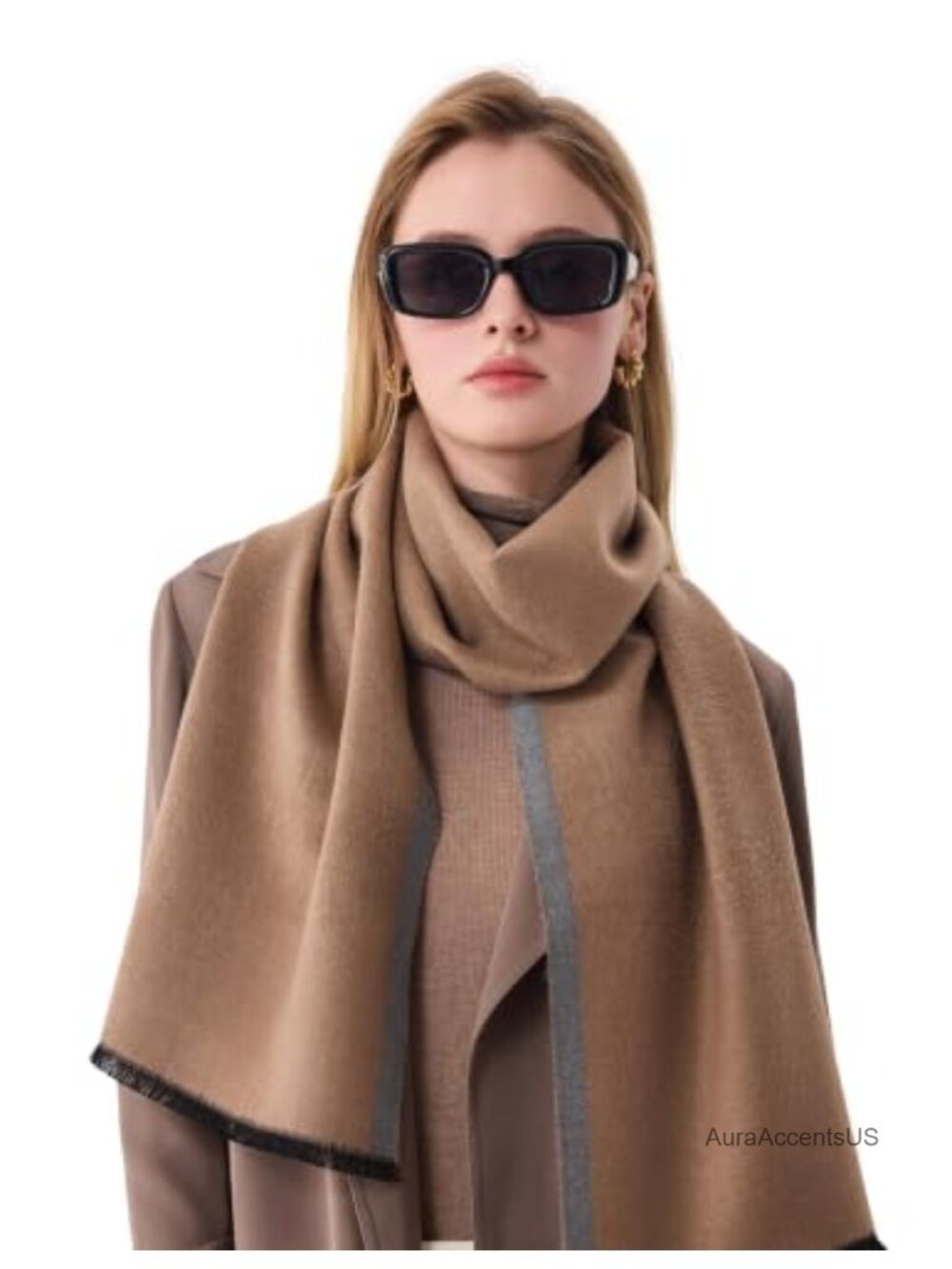 100% Mulberry Silk Scarf for Women - Jacquard Reversible Shawl Wrap Pashmina